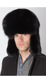 Rusiško modelio lapės kailio kepurė – juoda 
